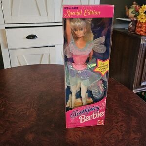Toothfairy Barbie Check The Pouch Pink White Blue